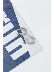 Сережки кільця SER-UZG-75 Сріблястий