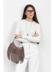 Сумка жіноча з натуральної замші SYM-7435 Капучино Коричневий