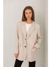 Жакет oversize з костюмної тканини PG-689 Бежевий Коричневий S