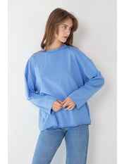 Лонгслів однотонний KOF-1122 Блакитний. Блакитний XS/S