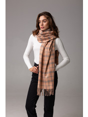 Шарф SH-118799 Рожевий Пудра+сірий