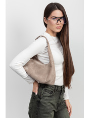 Сумка жіноча з натуральної замші SYM-6855 Світло-бежевий Бежевий