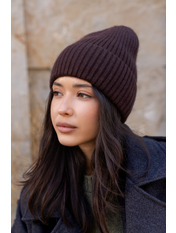 Вовняна шапка SHP-47260 Коричневий Шоколадний