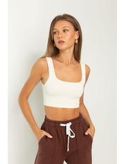 Топ в рубчик FUT-101 Ваніль Білий XS/S