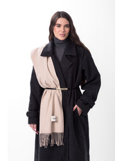 Шарф кашеміровий двохсторонній SH-106277 Бежевий Бежевий + сірий