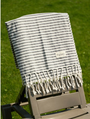 Пляжний рушник AP-103 Чорний+молочний Молочний