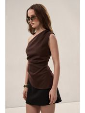 Топ з костюмної тканини приталеного крою FUT-130 XS Коричневий Коричневий XS