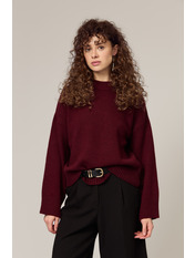 Светр з вирізом KOF-8533 one size Фіолетовий Бордовий Бордовий one size