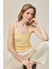 Топ з круглим вирізом трикотажний FUT-231031 M Жовтий Жовтий M