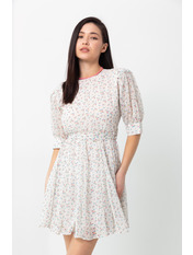 Сукня з софту напівприталена з рукавами три чверті PLA-1294 Молочний S