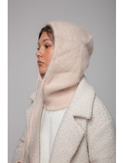 В'язаний капор SHP-0875 Бежевий Крем-брюле