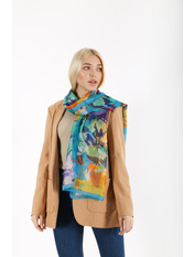 Шарф С519 Синій+чорний Синій яя_160*50