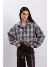 Сорочка в клітинку RA-711 one size Сірий + біла клітинка Сірий Сірий + біла клітинка one size