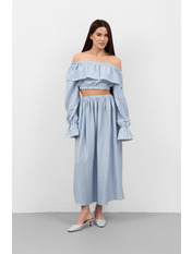 Літній костюм зі спідницею KT-121 M/L Блакитний Блакитний M/L