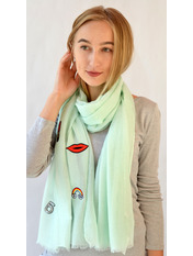 Шарф H-17-026-WJ Бірюзовий яя_Бірюзовий яя_180*70