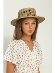 Капелюх федора SHL2212F Бежевий Коричневий