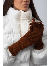 Рукавиці+мітенки М-106 one size Шоколад Коричневий Шоколад one size