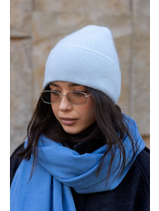 В'язана  шапка SHP-202301 Блакитний Блакитний.