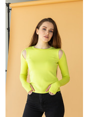 Лонгслів однотонний  KOF-760 Лимонний Жовтий S