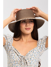 Капелюх слауч SHL-2050 Темно-капучиновий Червоний