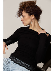 Лонгслів LNG-261009 M Чорний Чорний M