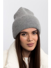 В'язана  шапка SHP-25008 Сірий