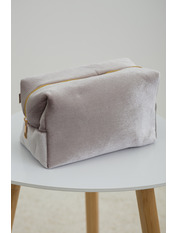 Косметичка велюрова KM-1120 Сірий