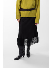 Спідниця міді з сатину U-270 Чорний Чорний S S