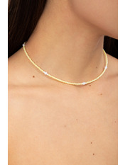 Чокер handmade HM-34 Білий Білий+жовтий