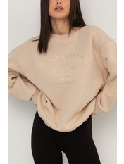 Світшот з вишивкою KOF-SV221005 Бежевий XS-S