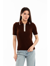 Футболка поло трикотажна приталеного крою FUT-12143 one size Коричневий Коричневий one size