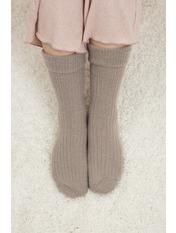 Шкарпетки з шерсті альпаки SH-1077-1 Меланж Бежевий