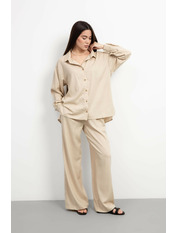 Повсякденний костюм з льону KT-109 M/L Бежевий Бежевий M/L