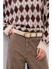 Ремінь шкіряний  102 см REM-05350016 Молочний