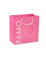 Пакет подарунковий рожевий Фамо середній (30х30х15)