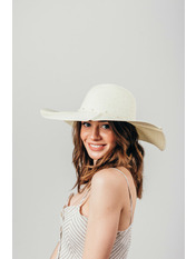 Широкополий капелюх SHL-1910 Молочний Білий