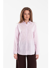 Сорочка в смужку  RA-7667 M Рожевий + білий Рожевий Рожевий + білий M