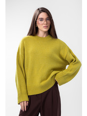 Светр з вирізом KOF-8533 one size Зелений Лайм Лайм one size