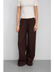 Штани з льону BR-136 XS/S Темно-коричневий Коричневий Темно-коричневий XS/S