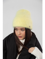 Ангорова шапка SHP-46566 Лимонний Жовтий