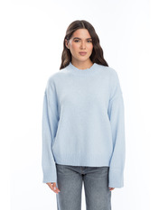 Светр з вирізом KOF-8533 one size Блакитний Блакитний one size