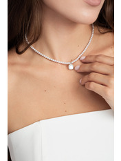 Ланцюжок CEP-81554 Сріблястий+білий Сріблястий