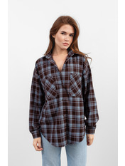 Сорочка в клітинку  RA-929057 M/L Коричневий Коричневий + синя клітинка Коричневий + синя клітинка M/L