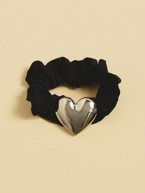 Резинка для волосся REZ-0001 Чорний+сріблястий