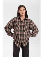 Сорочка в клітинку  RA-929056 M/L Коричневий + рожевий Коричневий Коричневий + рожевий M/L