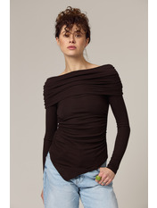 Лонгслів LNG-261005 M Коричневий Шоколадний Шоколадний M