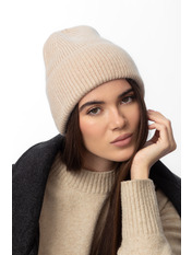 Ангорова шапка SHP-F-49216 Сірий Льон