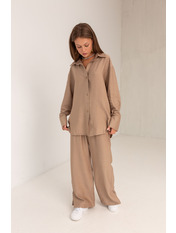Лляний костюм KT-5793 Бежевий XS/S