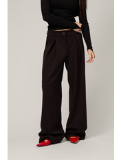 Штани з костюмної тканини BR-710 Шоколадний Коричневий S Шоколадний S