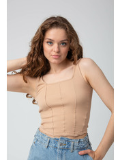 Топ в рубчик FUT-3014 S Капучино Коричневий